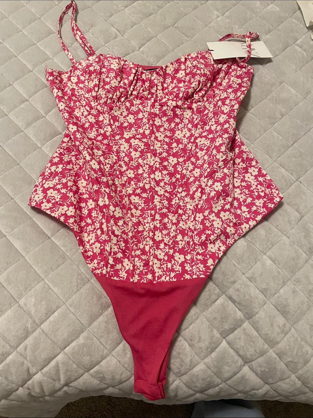 Zara Pink and White Floral One-Piece Kids Swimsuit